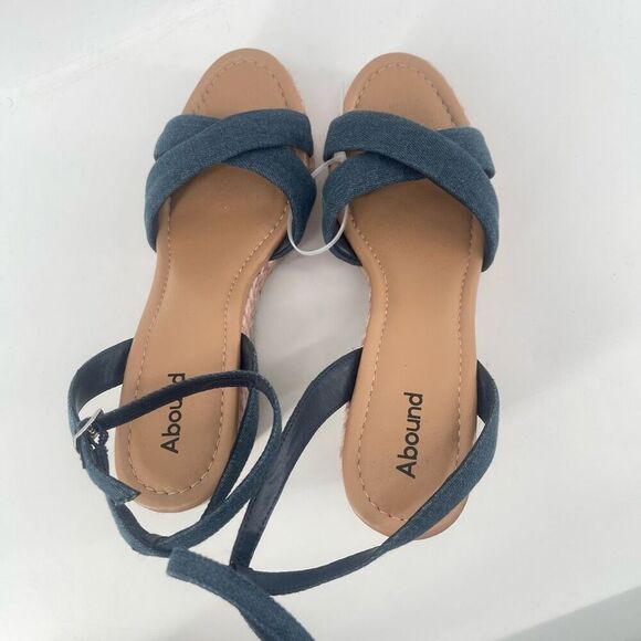 Abound Sukie Women’s Dark Wash Denim Espadrille Wedge Sandal Size 10 - Picture 6 of 13